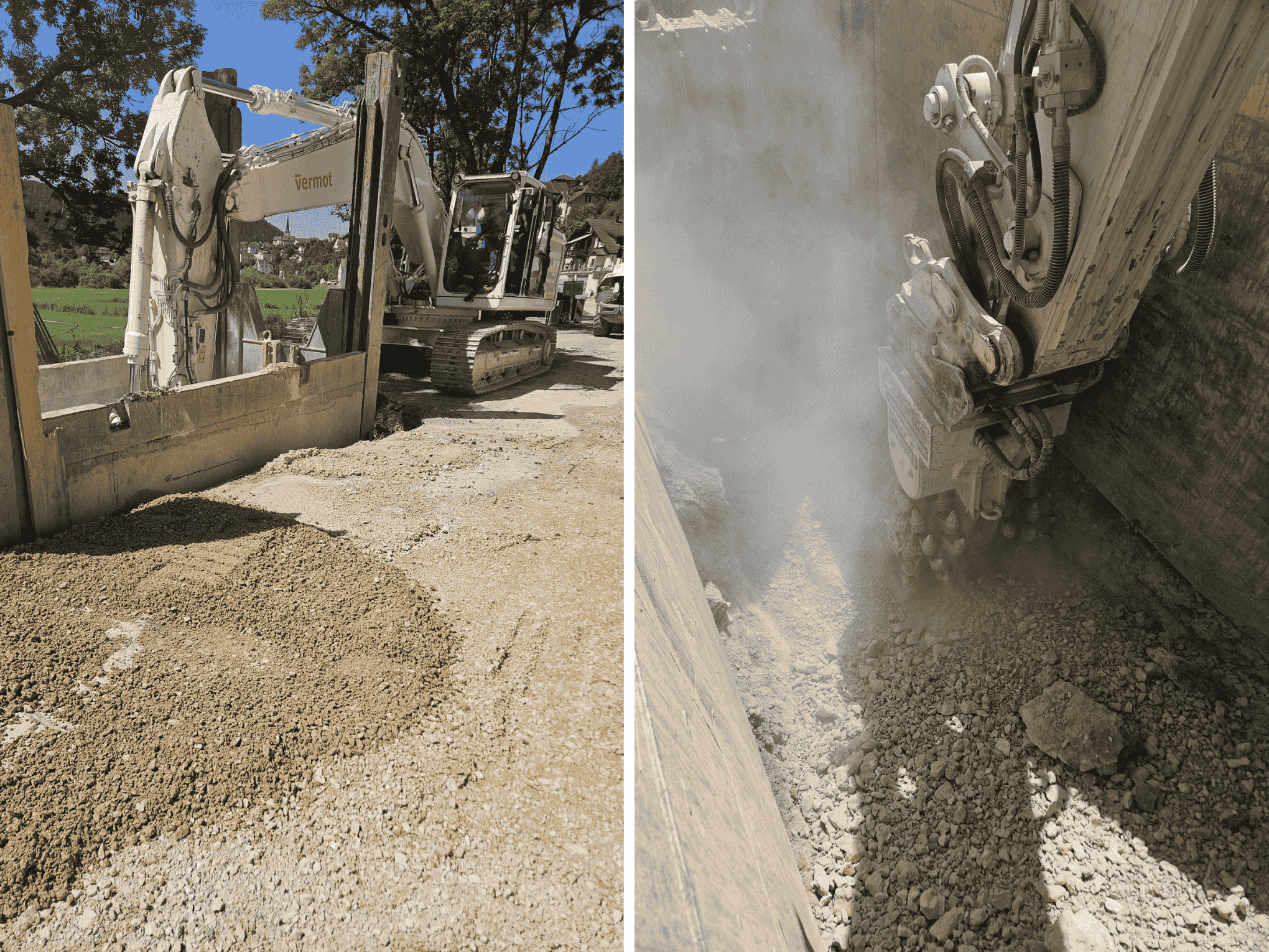 Smart Trenching in France: KEMROC Rotary Drum Cutter KR 150 Powers Precision Excavation in Villes le Lac.
