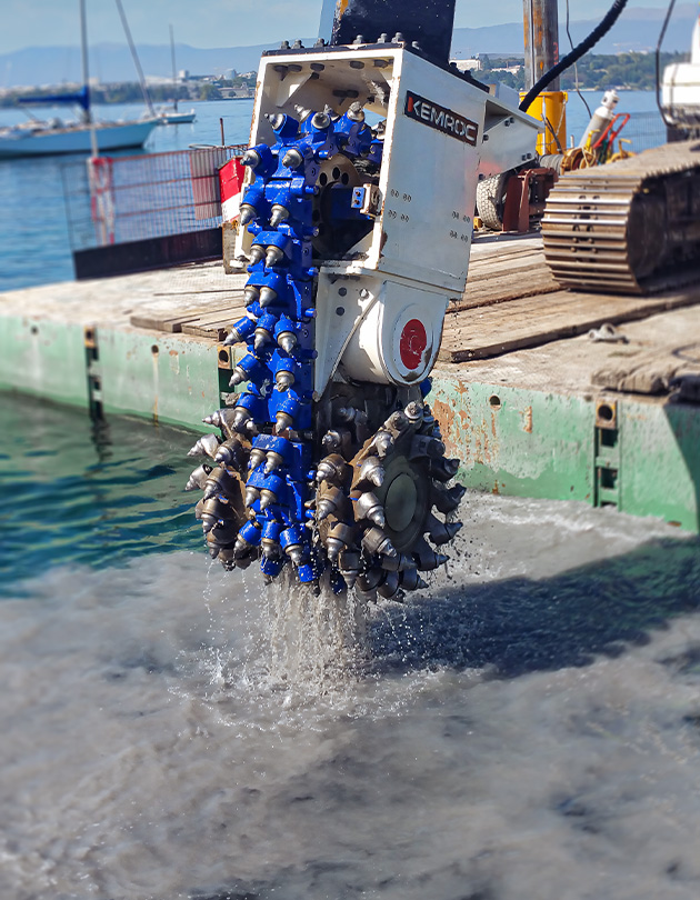 Drum Cutters in Underwater Trenching Projects