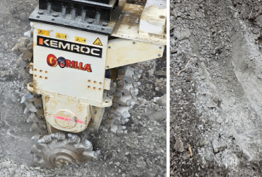 Trenching Reinvented with KEMROC Chain Cutter in the U.S: Clean Cuts, Low Vibration, Low Operational Cost.