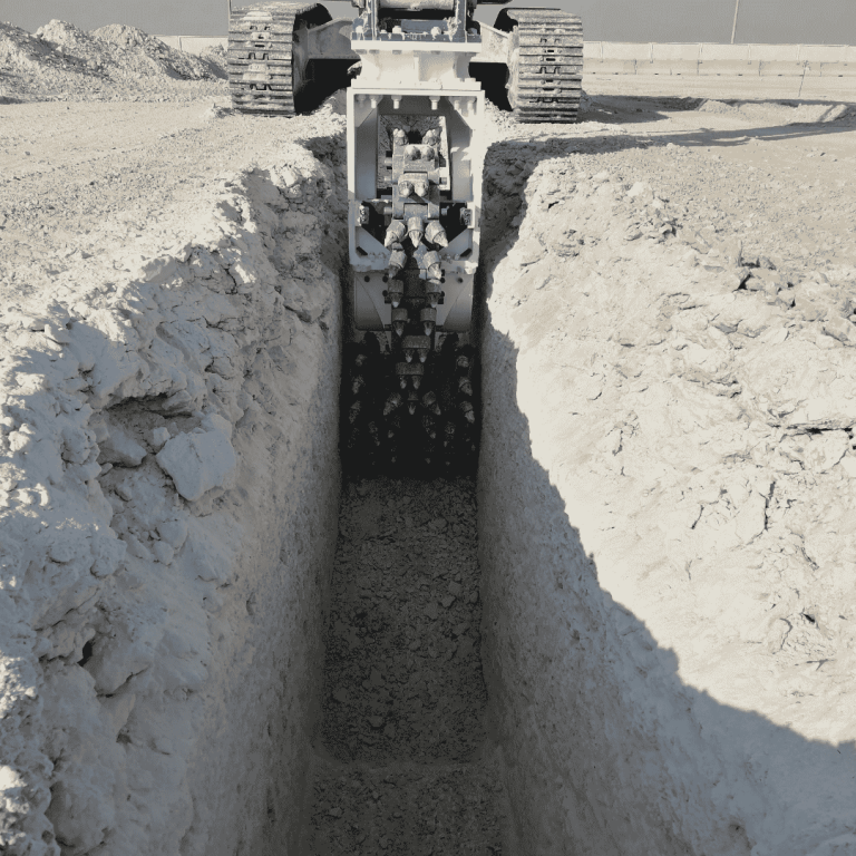 EK 100 chain cutter, rock trenching excavator tool