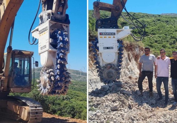 Wind Farm Trenching in Greece: KEMROC EK 160 Chain Cutter