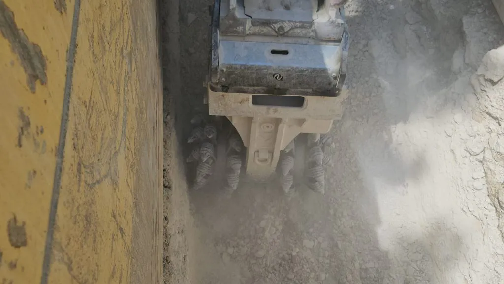 KR 150 Drum Cutter in a Trenching Project