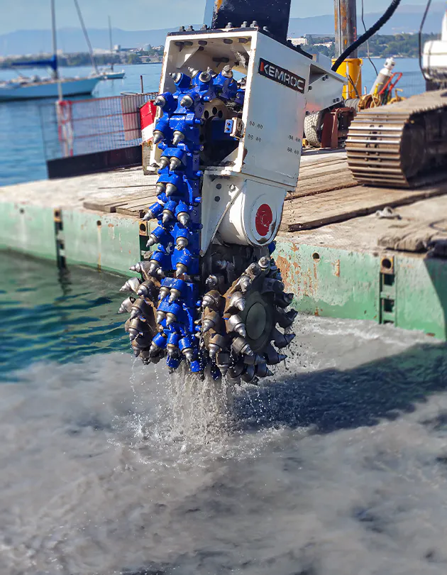 Drum Cutters in Underwater Trenching Projects