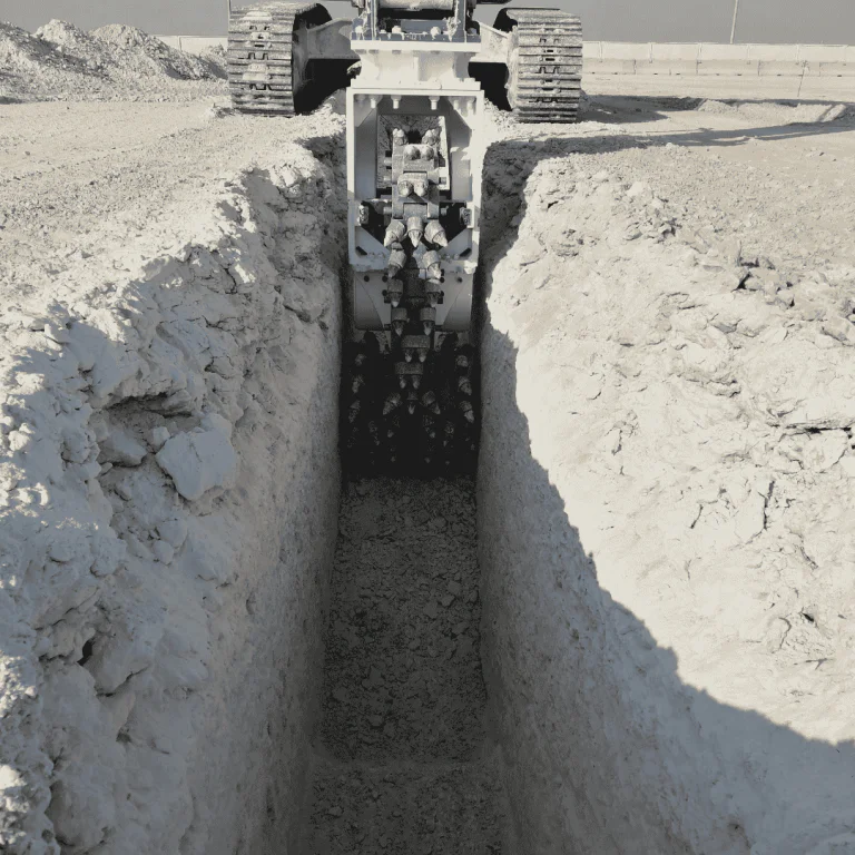 EK 100 chain cutter, rock trenching excavator tool