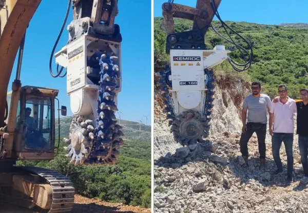 Wind Farm Trenching in Greece: KEMROC EK 160 Chain Cutter