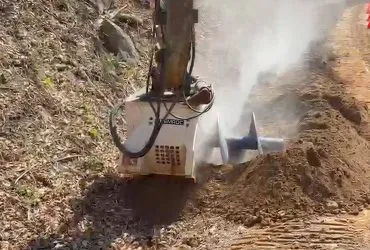From Overbreak to Precision: In the U.S – KEMROC KTR 65 Trencher Attachment Changes the Game in Sandstone Trenching.