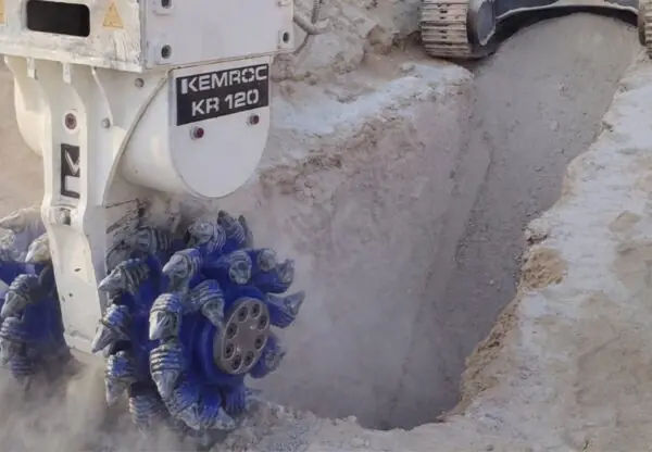 How a KEMROC KR 120 Rotary Drum Cutter Increased Trenching Productivity in 70 MPa Limestone in Dubai. 